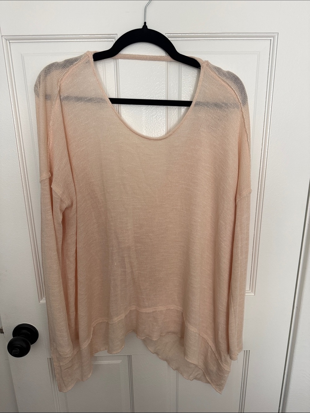 We The Free Sheer Peach Pullover Sweater